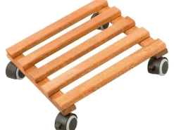 Sale Pflanzenroller Buche dunkel geölt eckig 35 cm x 35 cm Töpfe