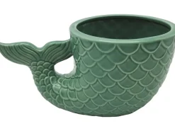 Töpfe<Pflanzgefäß Fischschwanz 10 cm x 20,5 cm x 12 cm Grün