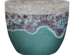 Töpfe<Pflanztopf  42 cm x 42 cm x 34 cm Weiß-Grün