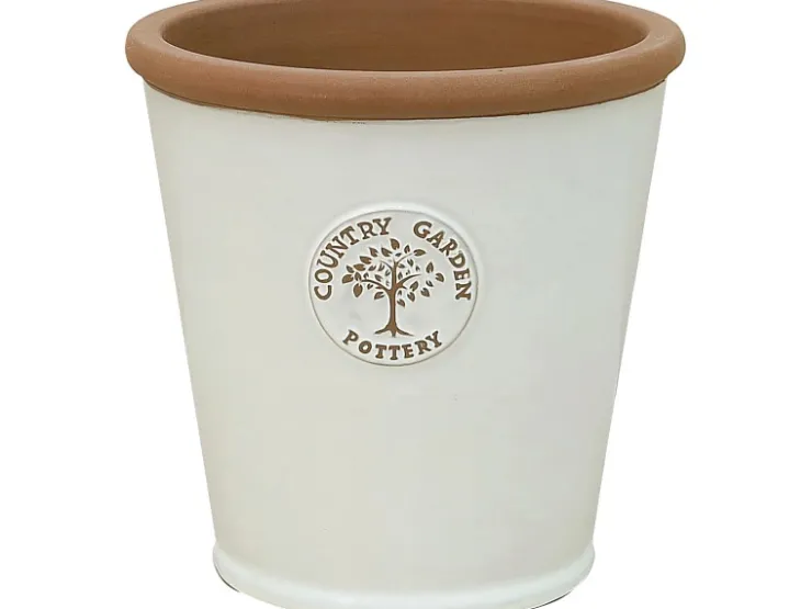 Töpfe<Pflanztopf Country Garden Pottery Keramik 38 cm x 38 cm x 35 cm Creme