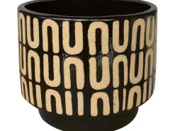 Töpfe<Pflanztopf Keramik Ø 14 cm Schwarz-Braun