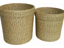 Töpfe<Pflanztopf Seegras mit PET-Einsatz Ø 25,5 cm x 24 cm Hellbraun