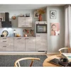 Clearance Küchenzeile 280 cm Beton Perlgrau Anschlag rechts 1 Geräteschrank Kochfelder