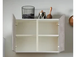 Clearance Küchenzeile 280 cm Beton Perlgrau Anschlag rechts 1 Geräteschrank Kochfelder