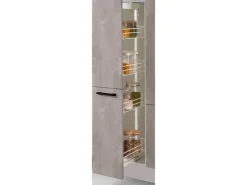 Sale Pino Küchenzeile 360 cm Beton Perlgrau Anschlag L 1 Geräte-, 1 Apothekerschrank