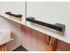 Küchenzeile 180 cm Beton Weißgrau Anschlag rechts 1 Geräteschrank Kühlschränke