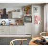 Hot Pino Küchenzeile 270 cm Beton Weißgrau Anschlag rechts 1 Geräteschrank
