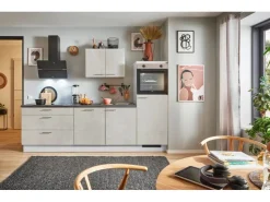 Hot Pino Küchenzeile 270 cm Beton Weißgrau Anschlag rechts 1 Geräteschrank