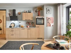 Outlet Pino Küchenzeile 270 cm Eiche Aviva Anschlag rechts 1 Geräteschrank