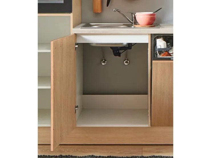 Outlet Pino Küchenzeile 270 cm Eiche Aviva Anschlag rechts 1 Geräteschrank