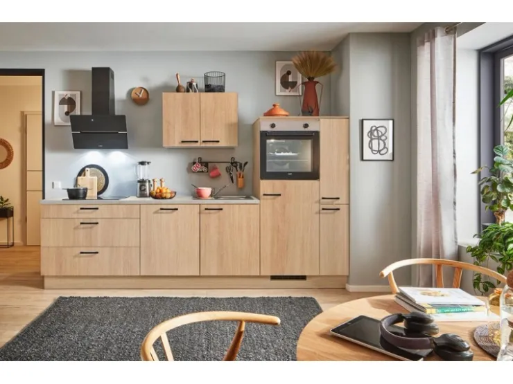 Clearance Pino Küchenzeile 280 cm Eiche Aviva Anschlag rechts 1 Geräte-. 1 Seitenschrank