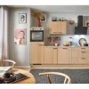 Discount Pino Küchenzeile 270 cm Eiche Aviva Anschlag links 1 Geräteschrank