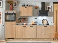 Discount Pino Küchenzeile 270 cm Eiche Aviva Anschlag links 1 Geräteschrank
