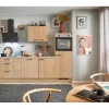 Clearance Küchenzeile 280 cm Eiche Aviva Anschlag rechts 1 Geräteschrank Kühlschränke
