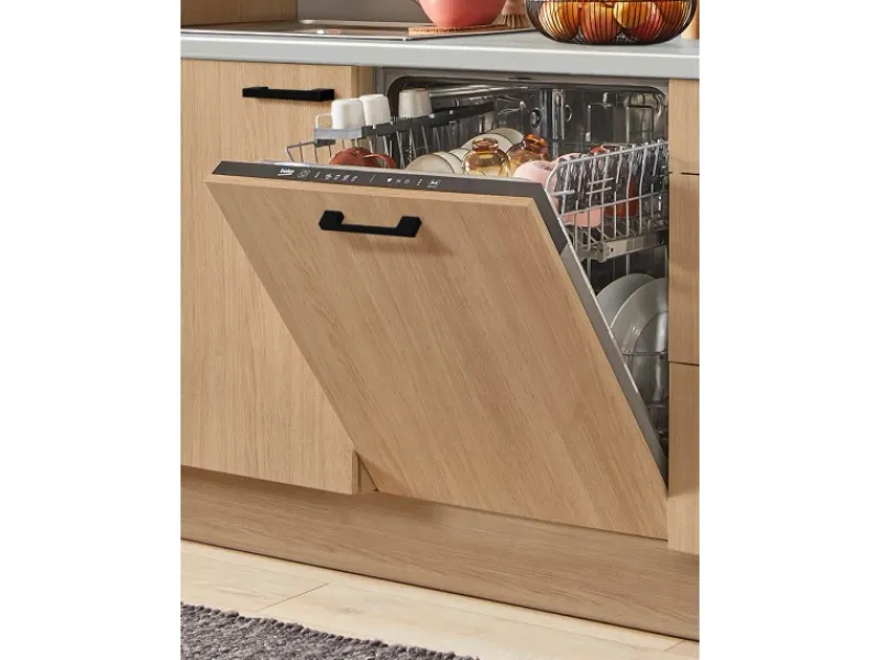 Clearance Küchenzeile 280 cm Eiche Aviva Anschlag links 1 Geräte-, 1 Apothekerschrank Kochfelder|Kühlschränke