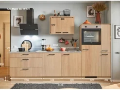 Clearance Pino Küchenzeile 310 cm Eiche Aviva Anschlag rechts 1 Geräte-. 1 Seitenschrank