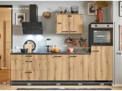 Outlet Pino Küchenzeile 250 cm Evoke Eiche Anschlag rechts 1 Geräteschrank