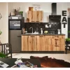 Sale Pino Küchenzeile 260 cm Evoke Eiche Anschlag links 1 Geräteschrank Grafit