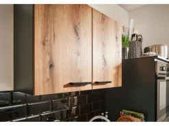 Sale Pino Küchenzeile 260 cm Evoke Eiche Anschlag links 1 Geräteschrank Grafit