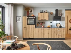 Sale Küchenzeile 280 cm Evoke Eiche Anschlag links 1 Geräte-. 1 Seitenschrank Kühlschränke