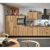 New Pino Küchenzeile 340 cm Evoke Eiche Anschlag links 1 Geräte-, 1 Apothekerschrank