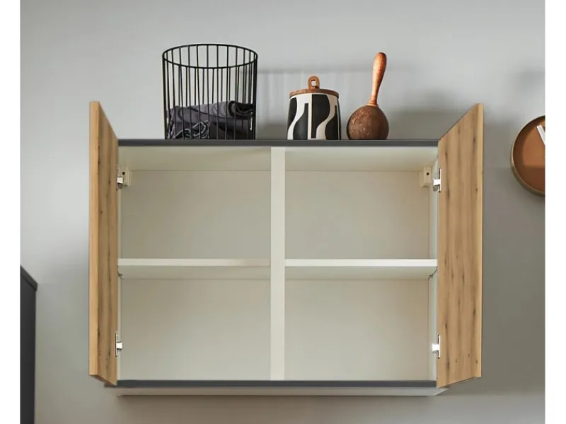 Discount Küchenzeile 360 cm Evoke Eiche Anschlag links 1 Geräte-, 1 Apothekerschrank Kochfelder|Kühlschränke