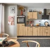 New Pino Küchenzeile 270 cm Evoke Eiche Anschlag links 1 Geräteschrank