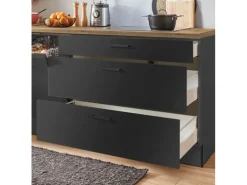 Pino Kühlschränke<Küchenzeile 270 cm Grafit Anschlag rechts 1 Geräteschrank