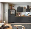 Discount Pino Küchenzeile 300 cm Grafit Anschlag links 1 Geräte-. 1 Seitenschrank