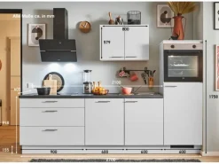 Sale Küchenzeile 270 cm Kaschmirgrau Anschlag rechts 1 Geräteschrank Kochfelder|Kühlschränke