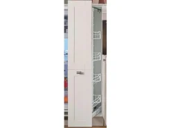 Pino Winkelküchen<Küchenzeile 300cm Kaschmirgrau Matt Anschlag L 1Geräte-, 1 Apothekerschrank