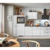 Discount Pino Küchenzeile 290cm Lichtgrau Hochglanz Anschlag L 1 Geräte-. 1 Seitenschrank