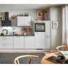 Clearance Küchenzeile 280 cm Lichtgrau Anschlag rechts 1 Geräte-. 1 Seitenschrank Kühlschränke