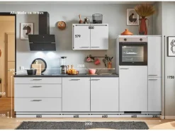 Clearance Pino Küchenzeile 290 cm Lichtgrau Anschlag rechts 1 Geräte-. 1 Seitenschrank
