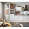 Outlet Küchenzeile 280 cm Lichtgrau Hochglanz Anschlag links 1 Geräteschrank Kochfelder