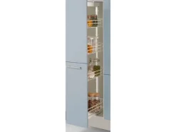 Sale Küchenzeile 270 cm Pastellblau Anschlag rechts 1 Geräteschrank Kochfelder|Kühlschränke