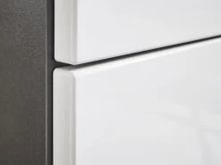 Pino Kühlschränke<Küchenzeile 260 cm Steingrau Hochglanz Anschlag links 1 Geräteschrank