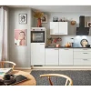 Sale Küchenzeile 250 cm Weiß Anschlag links 1 Geräteschrank Kochfelder|Kühlschränke
