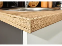 Pino Kochfelder<Küchenzeile 180 cm Weiß Anschlag rechts 1 Geräteschrank