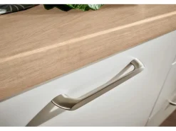 Hot Pino Küchenzeile 240 cm Weiß Anschlag links 1 Geräteschrank