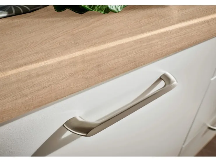 Hot Pino Küchenzeile 240 cm Weiß Anschlag links 1 Geräteschrank