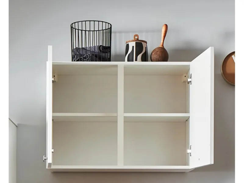 Best Küchenzeile 270 cm Weiß matt Anschlag links 1 Geräteschrank Kühlschränke