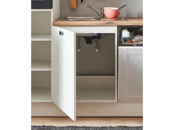 Best Küchenzeile 270 cm Weiß matt Anschlag links 1 Geräteschrank Kühlschränke