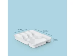 Hot ProHome Besteckkasten 33,5 x 26 x 4,5 cm Weiß