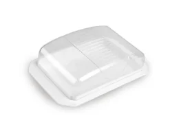 ProHome Vorratsbehälter<Butterdose Mit Transparentem Deckel Weiß