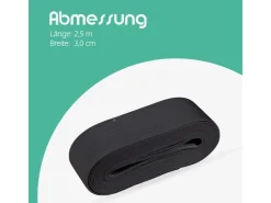 ProHome Küchenhelfer<Gummiband 2,5 m x 3,0 cm Schwarz