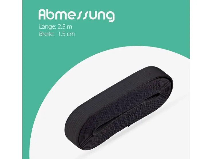 Discount ProHome Gummiband 2,5 m x 1,5 cm Schwarz