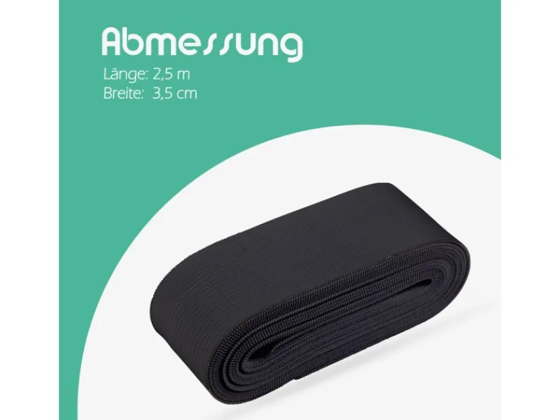 Online Gummiband 2,5 m x 3,5 cm Schwarz Küchenhelfer