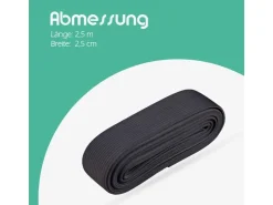Best ProHome Gummiband 2,5 m x 2,5 cm Schwarz