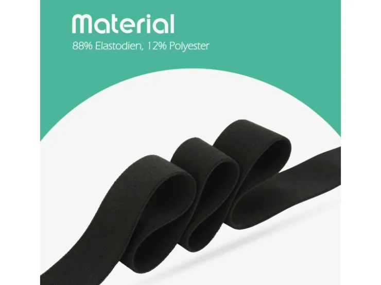 Best ProHome Gummiband 2,5 m x 2,5 cm Schwarz